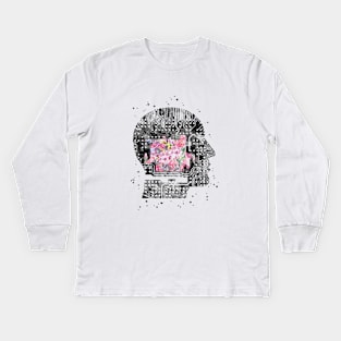 Circuit board head Kids Long Sleeve T-Shirt